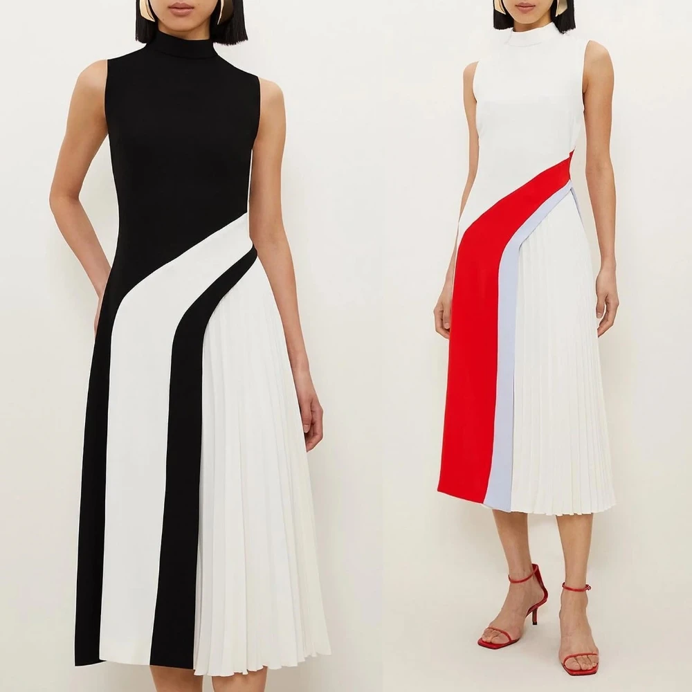 Jiayigong High Quality  Jersey Ruched Evening A-line Jewel Bespoke Occasion Gown Midi Dresses