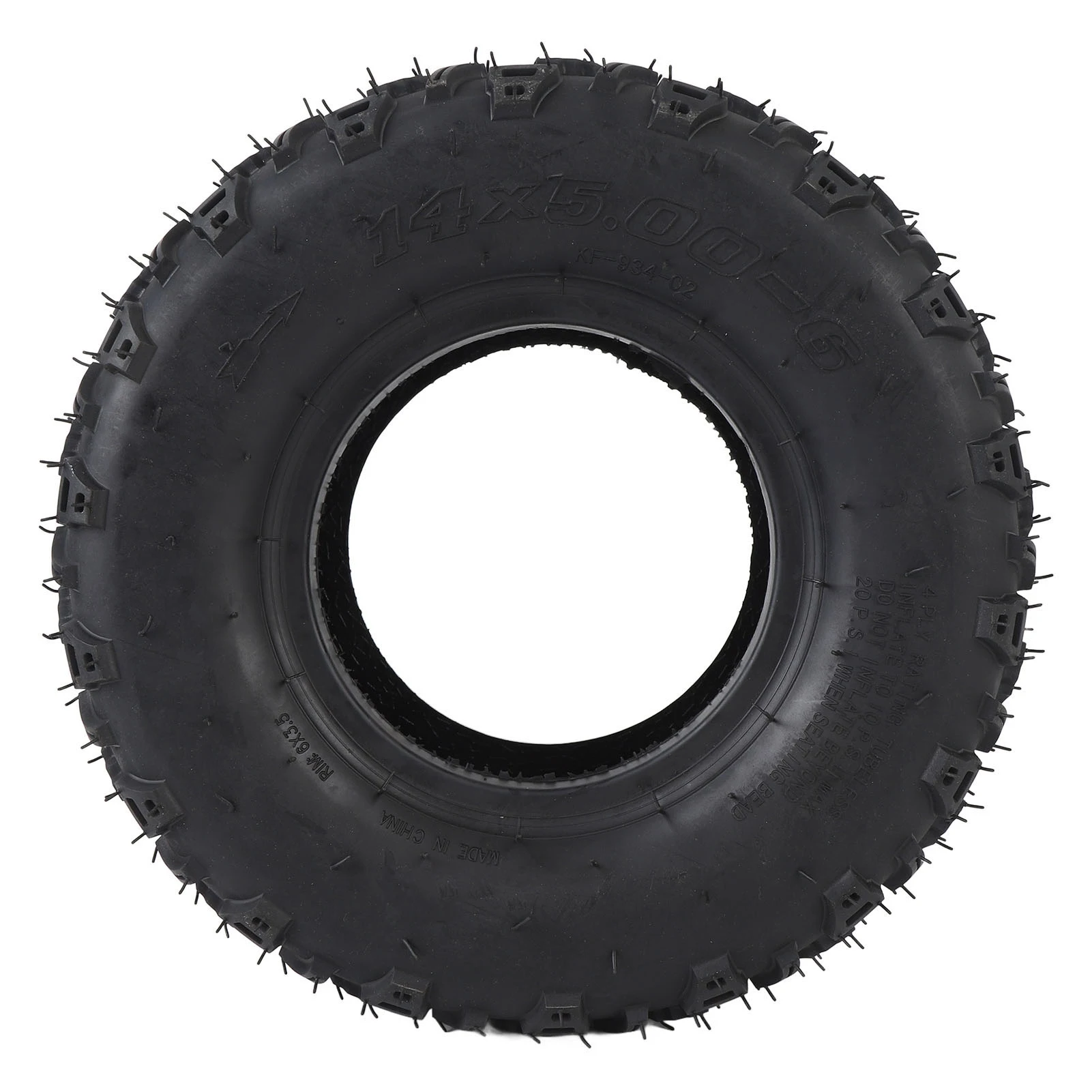 Neumático Delantero 14x5.00-6 con Rin, Neumático de Goma sin Cámara para ATV, Quad, Todoterreno, Go Kart, Carrito de Golf, Mini Moto