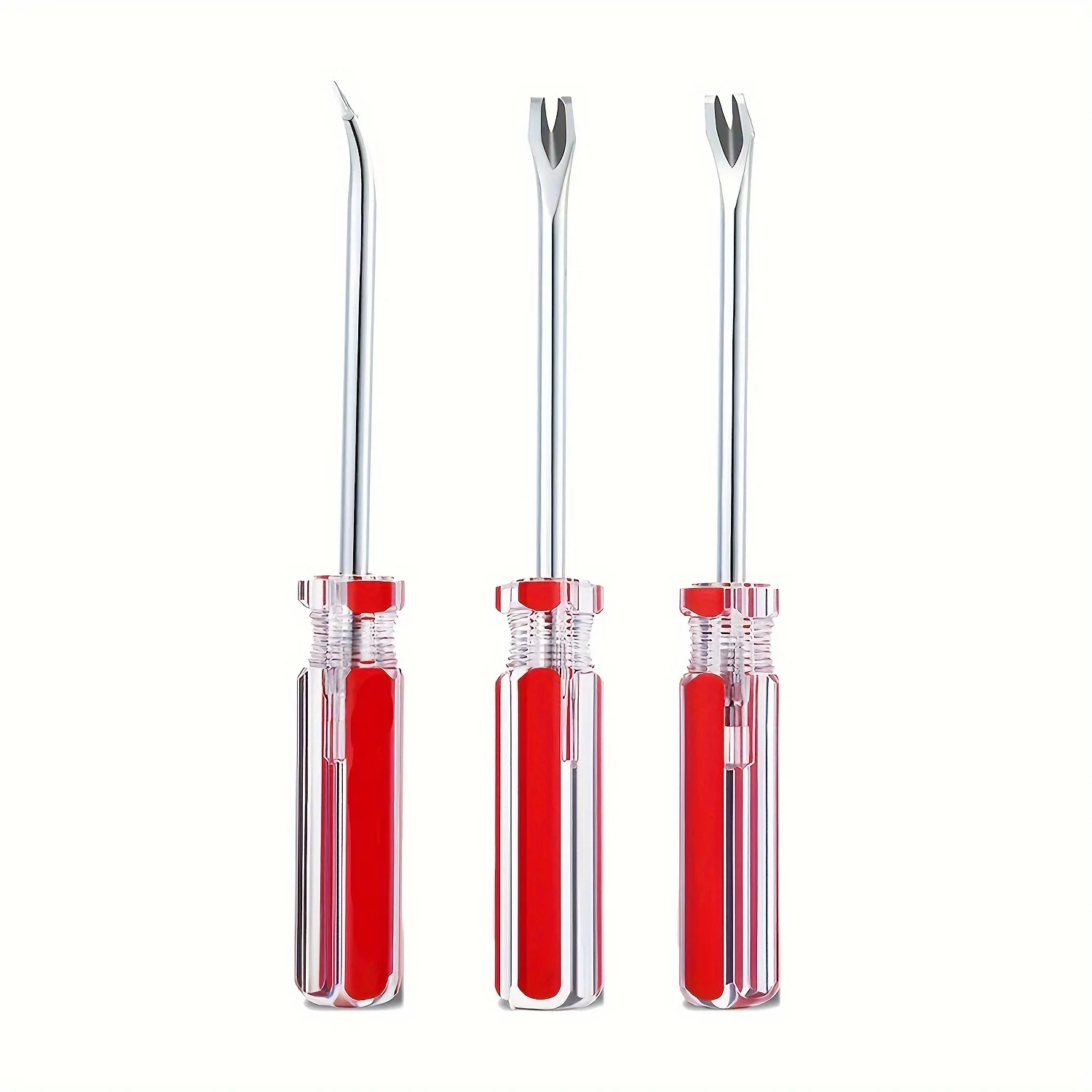 3-teiliges gebogenes Nagelzieher-Schraubendreher-Set mit V-Spitze für einfache Nagelentfernung. Unverzichtbares Handwerkzeug-Set für schnelle Reparaturen
