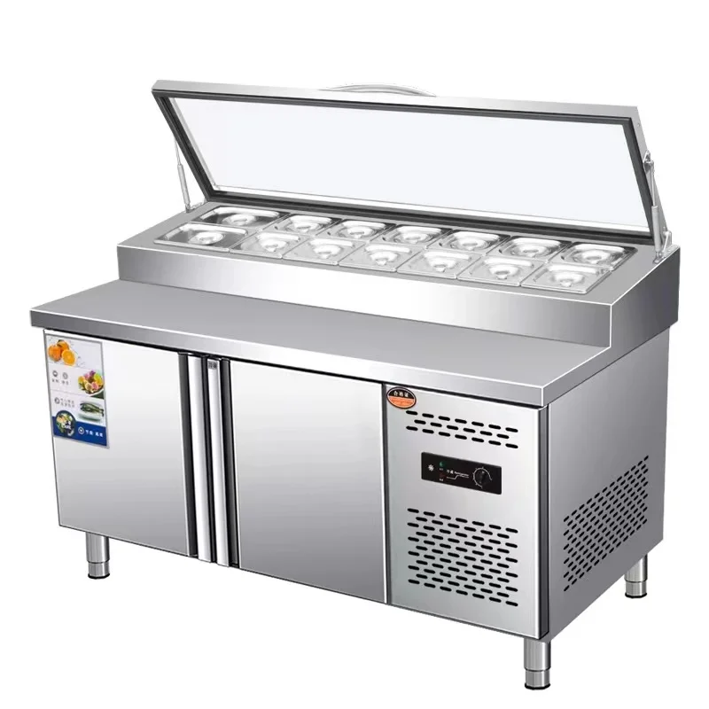 Salad Fridge Pizza Preparation Table Countertop Refrigerator Kitchen Undercounter Refrigerators Salad Cooler