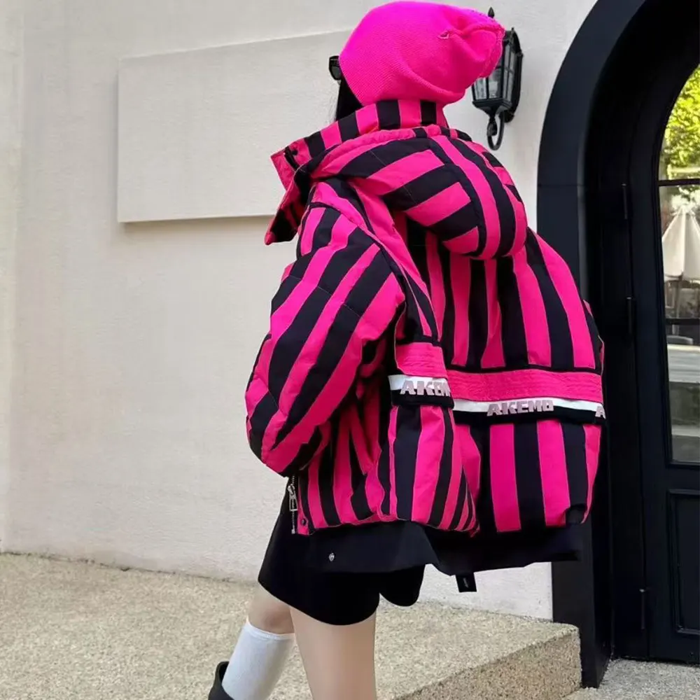 ผู้หญิง Parka ใหม่แฟชั่นลายลงเสื้อฤดูหนาวสุภาพสตรีเสื้อแจ็คเก็ตแขนยาวลําลองลงเสื้อเสื้อผ้า 2025