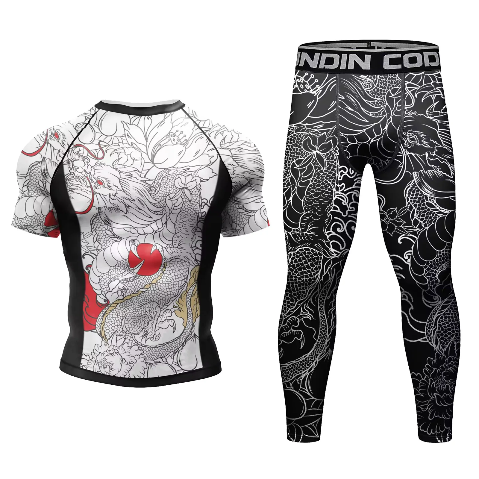 Großhandels preis Cody Lundin Männer Box-Kits Kompression Rash guard MMA Shorts Kickbox-Trainings set männliche Sublimation Trainings anzug