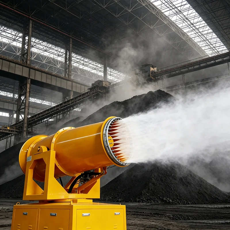 Fixed 80m Long‑Throw Mist Cannon Machine Remote Control Fog Cannon for Large Quarry Dust Treatment