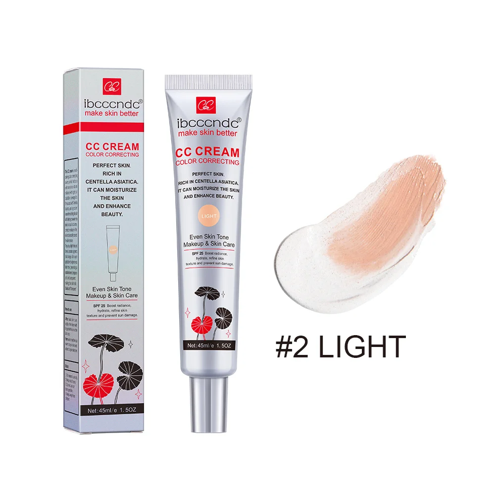 45ml Kleur Corrigeren CC Cream Facial Centella Asiatica Reparatie BB Cream Natuurlijke Concealer Whitening Vloeibare Foundation Cosmetica