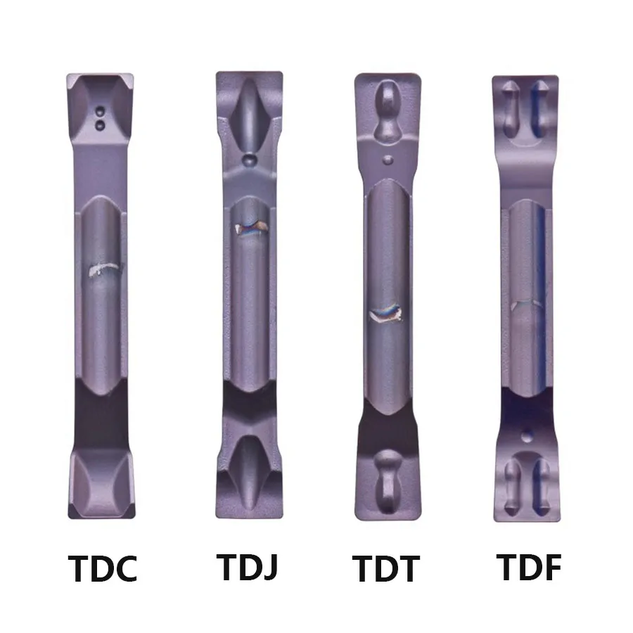 10 stücke Harte Legierung Slot Schneiden Einsatz TDC3 TDJ4 TDF2 TDT3 TDR3TDJ Drehen Werkzeug CNC Drehmaschine Nuten Klinge Für Edelstahl teile – Detail 1