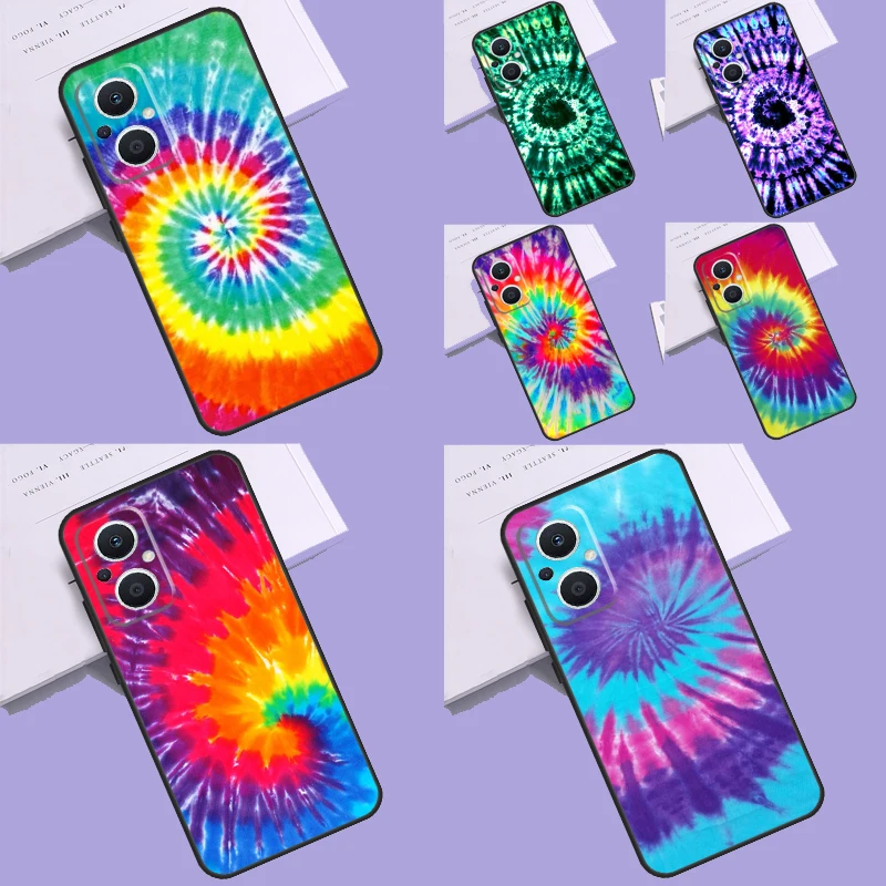 Colorful Tie Dye Rainbow Hippie Art Case For OPPO Reno 10 Pro 7 6 5 8 Lite 8T 5Z 4Z 2Z OPPO Find X6 Pro X2 X3 Neo X5 Lite Cover