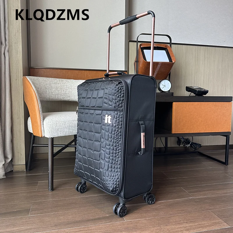 

Чемодан KLQDZMS для путешествий, мужской, из искусственной кожи, для ручной клади, деловой, на колесиках, 20, 24, 28 дюймов, большой вместимости, с кодовым замком