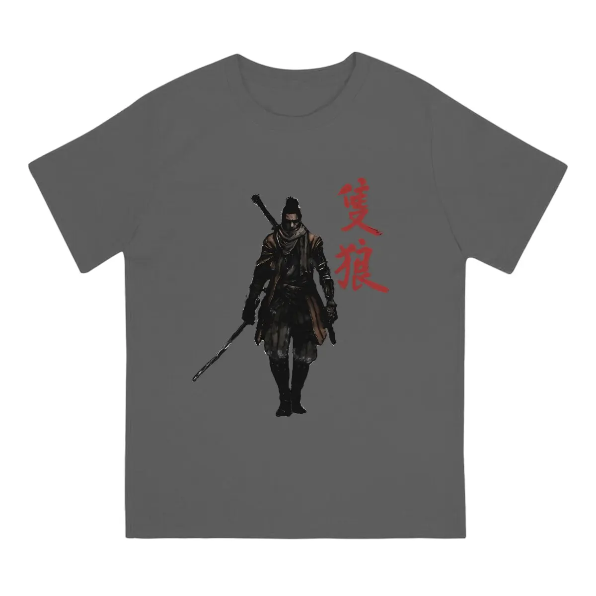 Fashion One Armed Wolf T-Shirt Men Crewneck Cotton T Shirt Sekiro Shadows Die Twice Short Sleeve Tees Summer Clothes