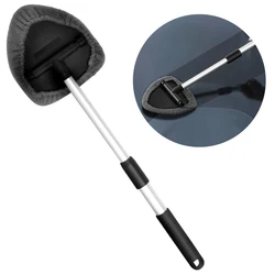 Car Windscreen Cleaner with Telescopic Handle 2 Microfiber Pads Soft Windshield Cleaning Tool for Car Window Cleaner Brush