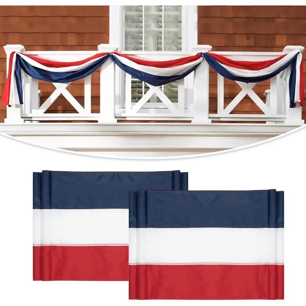 

Американская гирлянда-флажок ко Дню ветеранов и 4 июля, 2x20 футов, патриотический баннер США для улицы, веранды, красно-бело-синее украшение