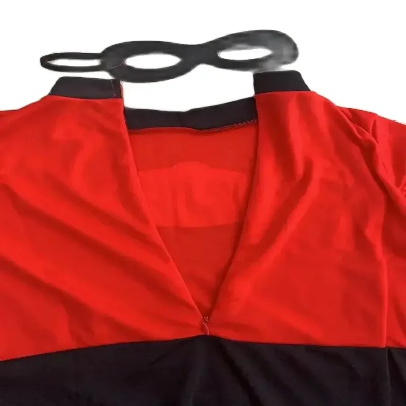 Kinder Die Unglaublichen Cosplay-Kostüm Anime Die Unglaublichen Roter Jumpsuit Bodysuit Maske Komplettset Halloween-Kostüme für Jungen und Mädchen – Detail 9