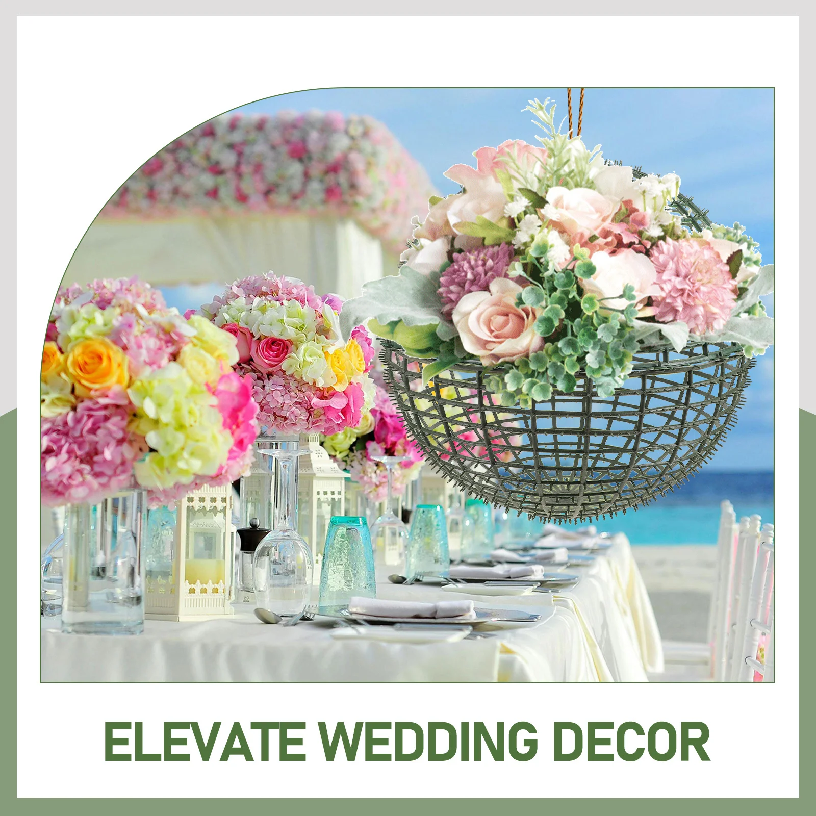 40 سنتيمتر توبياري الكرة الإطار قفص فو العشب الكرة دعم رف الزفاف حديقة ديكور المنزل تشكيلة زهور حامل إطارات توبياري #2