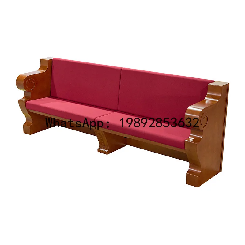 XL Church Long Chair Solid Wood Can Be Customized Reinforced Thickened Religious Furniture