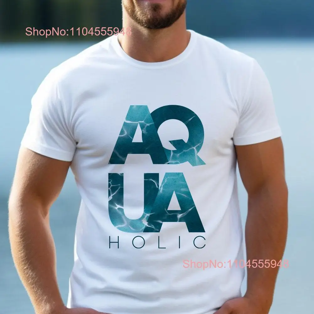 

повседневная футболка Aquaholic для мужчин и женщин, моряки, серфингеры, все, которые любят водные виды спорта, пляжные праздники