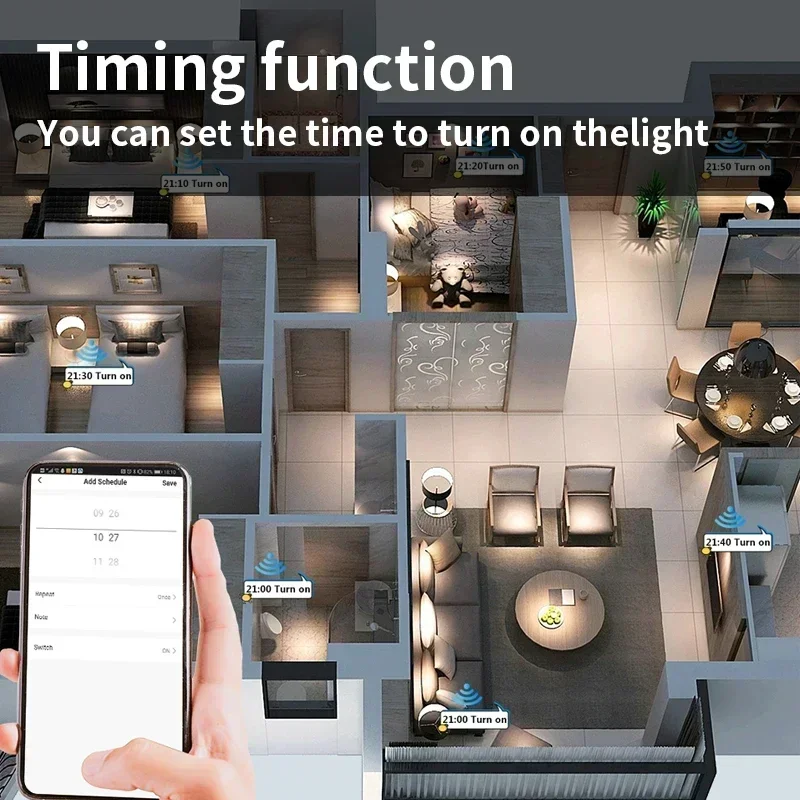 TNCE Tuya Wifi EU/US Smart Dimmer Switch Light Bezprzewodowy przełącznik ścienny Zdalny kontroler APP Sterowanie głosowe z Google Home Alexa