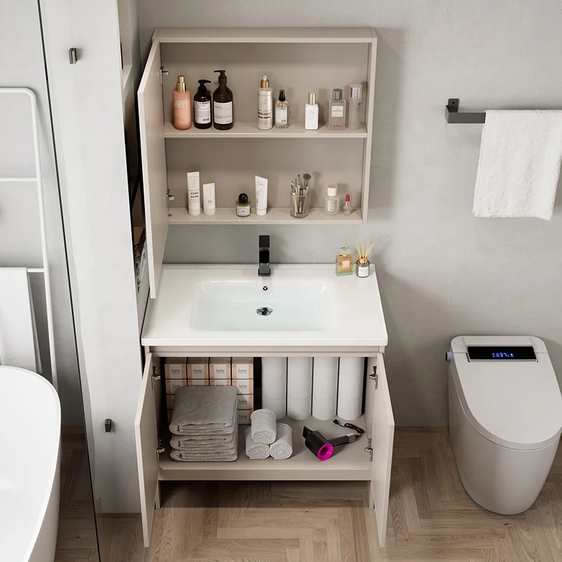 

Bathroom Vanities White Sink with Basin Cabinet Set Wall Mounted Vanity Combo Set Bathroom Vanity Ceramic Basin