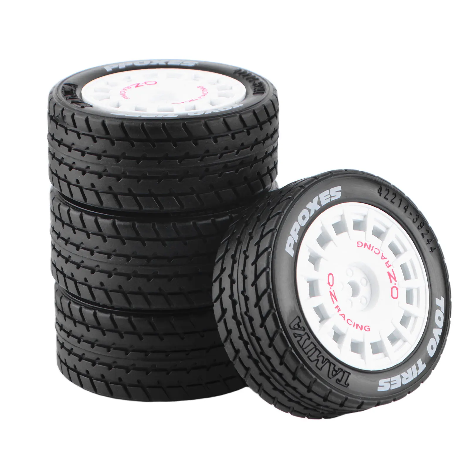 

RC On-Road Drift Wheels and Tires Set for 1/10 1/12 1/14 Tamiya TT-02D, M-Chassiss M05/MO6/M08, 60D On-Road Drift/Rally Cars