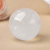 High Quality 30-35mm Natural Crystal Ball Calcite Quartz Energy Healing Stone Meditation for Home Decoration Free Wooden Stand