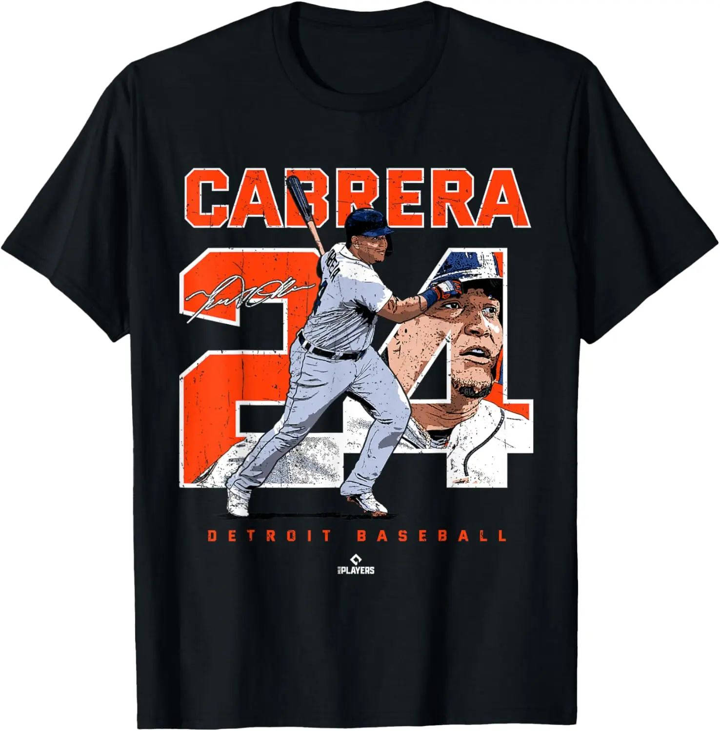 Number and Portrait Miguel Cabrera Detroit MLBPA T-Shirt