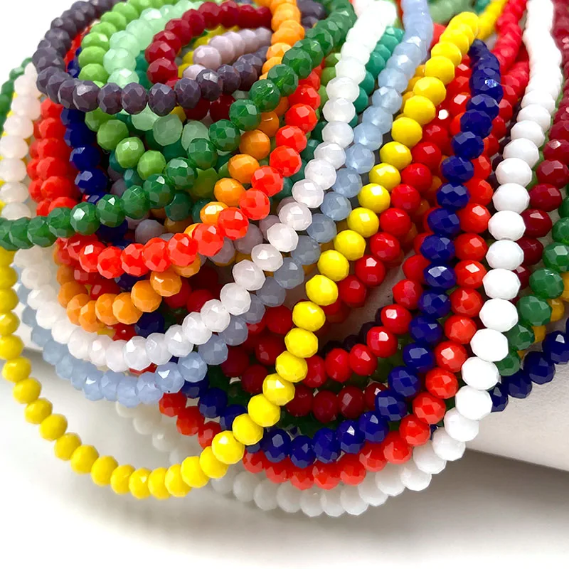 Faceted Crystal Beads 2 3 4 6 8mm Craft Loose Spacer Glass Beads for Jewelry Making DIY Hairpins Bracelets Accessories Wholesale
