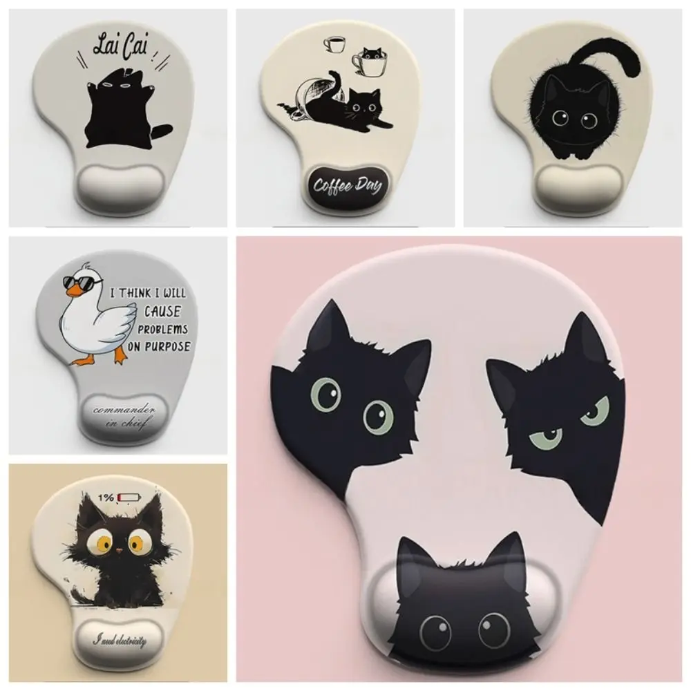 Non-Slip Cartoon Animal Mouse Pad Soft Ergonomic Comfortable Wrist Rest Smooth Surface Silicone Desktop Wrist Support