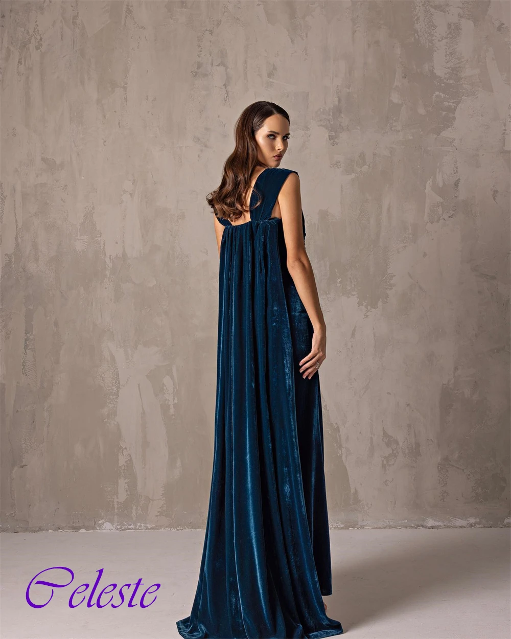 Customized Velour Straight Off the Shoulder Evening Dress Exquisite Ankle Length Party Dresses Fashion  Special Occasion Gowns