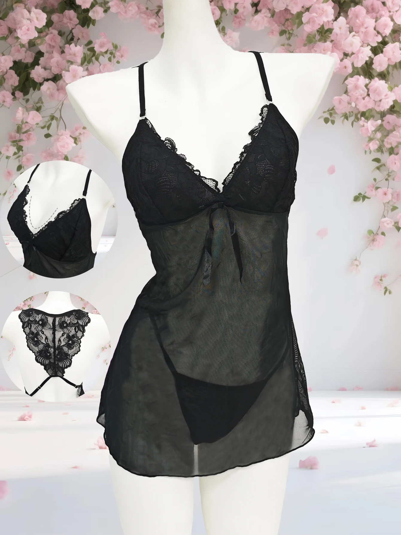 Kadın Siyah Dantel Babydoll Li - B&J Florist Supply Nyc incelemesi ve fiyatı