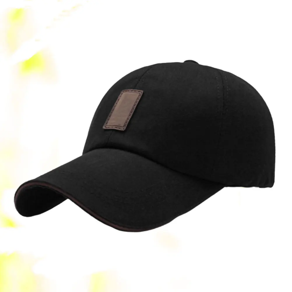 

1pc Men'S Baseball Stylish Breathable Sports Cap Baseball Hats Outdoor Sun Hat For Vacation Peaked Caps All Match Black