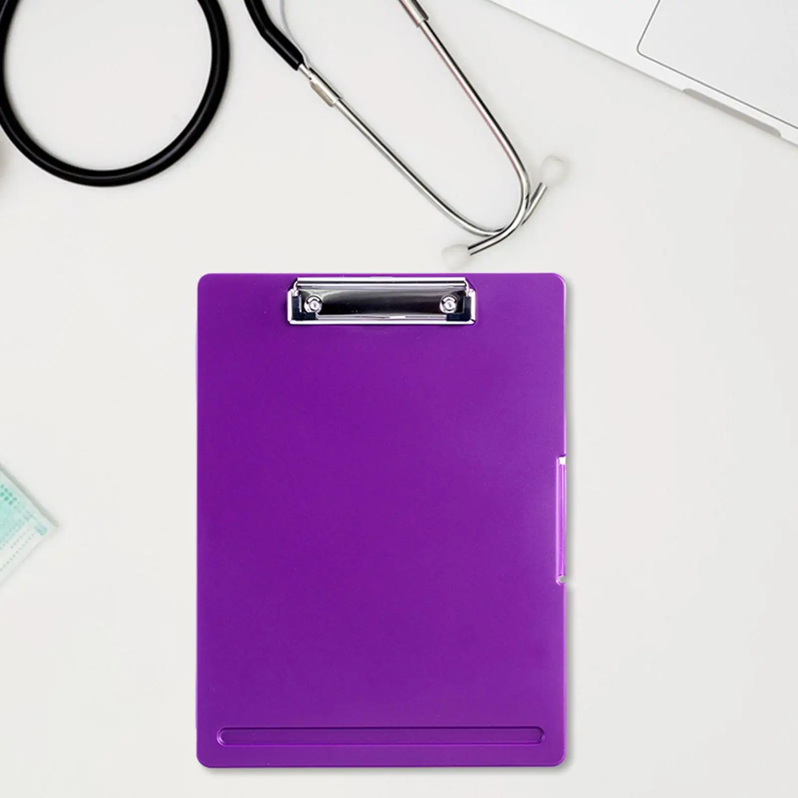 Purple A4 Plastic Clipboard with Storage with Pen Slot Writing Board Nursing Clip Board Folder for Daily Use Sturdy Versatile