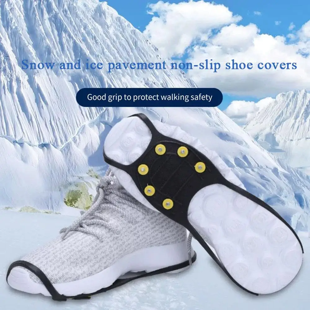 6 Teeth Ice Gripper For Shoes Anti Slip Climbing Crampons  Women Men Snow Claw Shoe Covers Climbing Hiking Anti-slip Ice Gripper