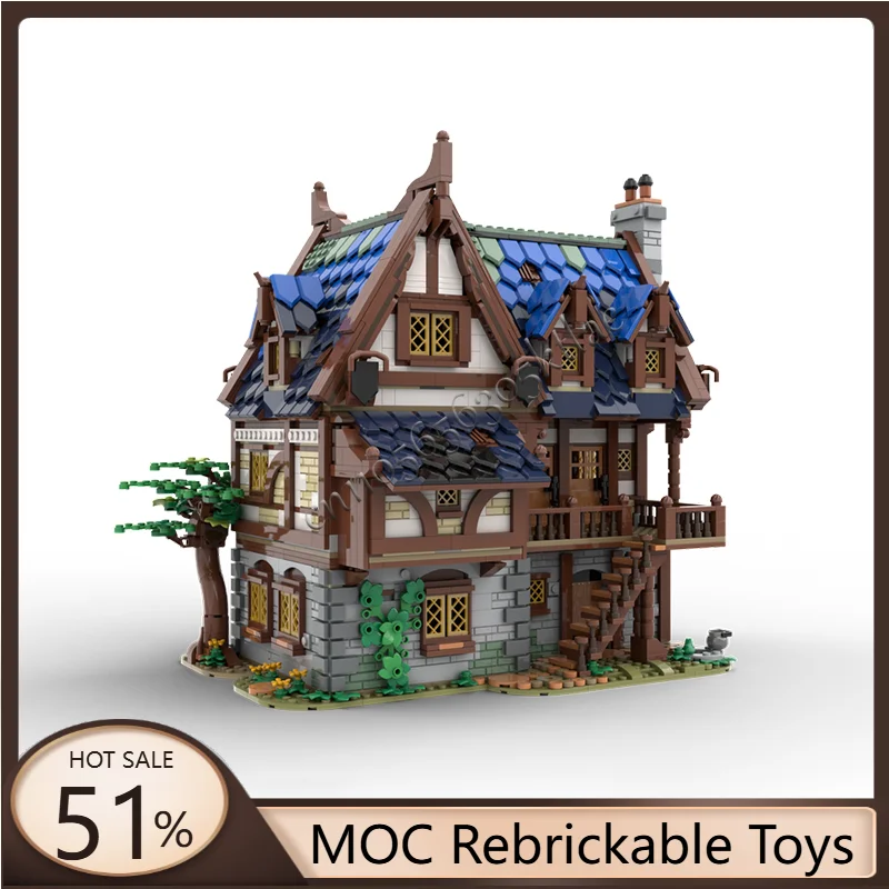

2989 Parts MOC Medieval Classic Tavern And Inn Model Building Block Architecture Display Toys For Kids Assembly Birthday Gifts