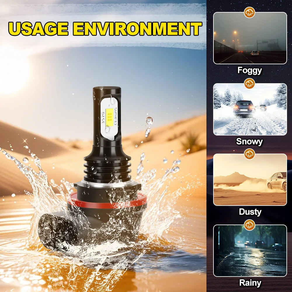 2 قطعة LED لمبات لكاواساكي البراري KVF360 2x4 4x4 Led المصباح 3 دبابيس 6000K السوبر مشرق CSP 3570 رقائق 12 فولت التوصيل N-العب