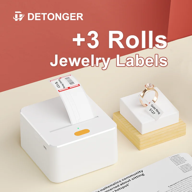 Self-adhesive  Jewelry Label for DETONGER  P1 Mini Portable Thermal Label Printer Wireless Inkless Logo Sticker Sticker Printer