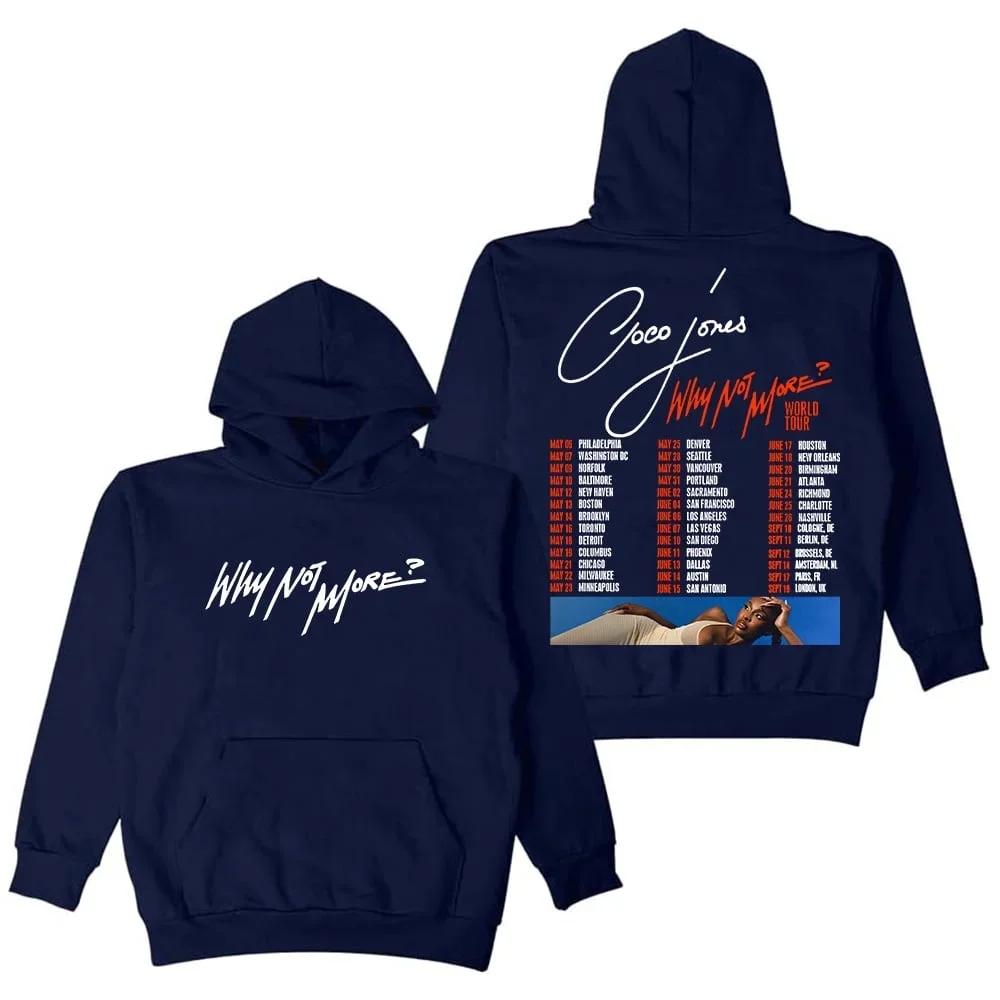 Sweat-shirt à capuche Coco Jones Why Not More World Tour 2025 pour femmes et hommes, manches longues, décontracté, tendance, streetwear