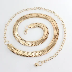 Hochtütig weibliche goldene Gürtel, weibliche Taille, Partyschmuck, Kleid, Metallkette, Kettengürtel, Mode 8 Hauptverkaufsgold Hochzeitsgürtel - №8