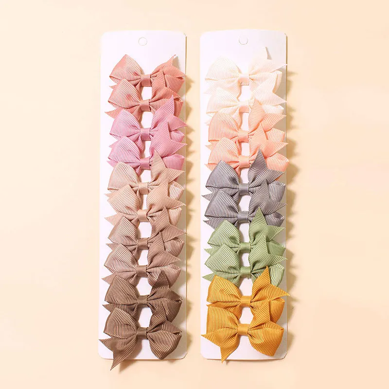 20pcs Colors Solid Grosgrain Ribbon Bows Clips Hairpin Girl's hair bows Boutique Hair Clip Headware Kids Hair Accessories 564