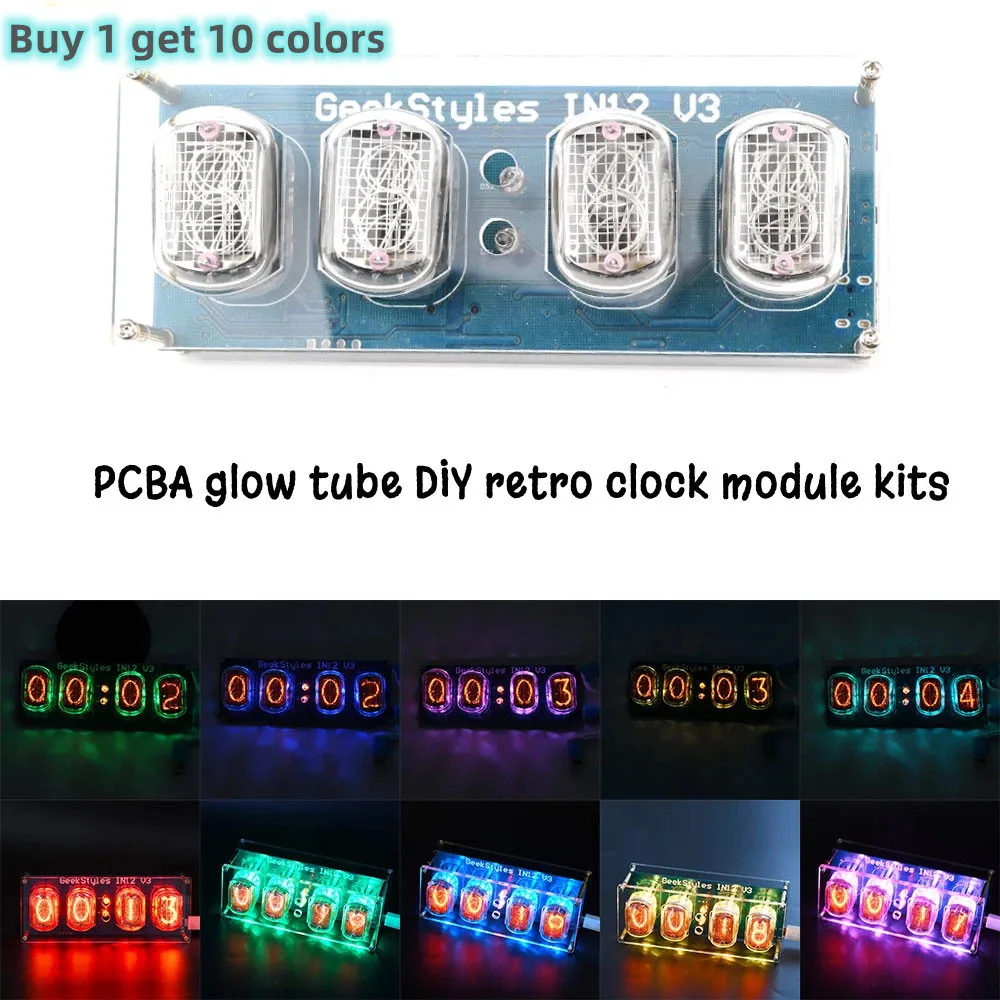 IN12 IN-12 PCBA Nixie Tube Digital LED Clock Electronic DIY Kit Retro Gift Glow Clock Gift Without Tube