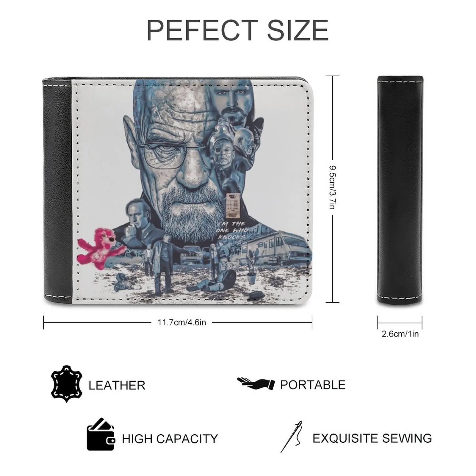 New Men Wallets Pu Leather Men Purse High Quality Male Wallet Walter White Heisenberg Jesse Personalized Wallet Pattern Leather
