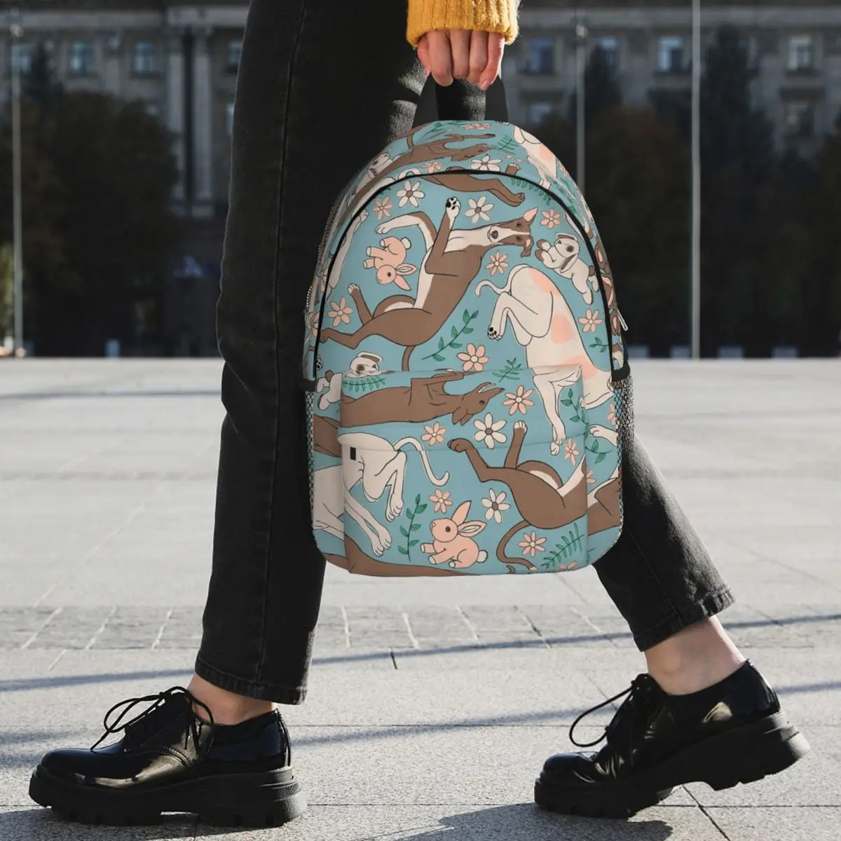 Italian Greyhound Themed Backpack Student BookBag Kids School Bag Laptop Shoulder Bags for Boys Girls