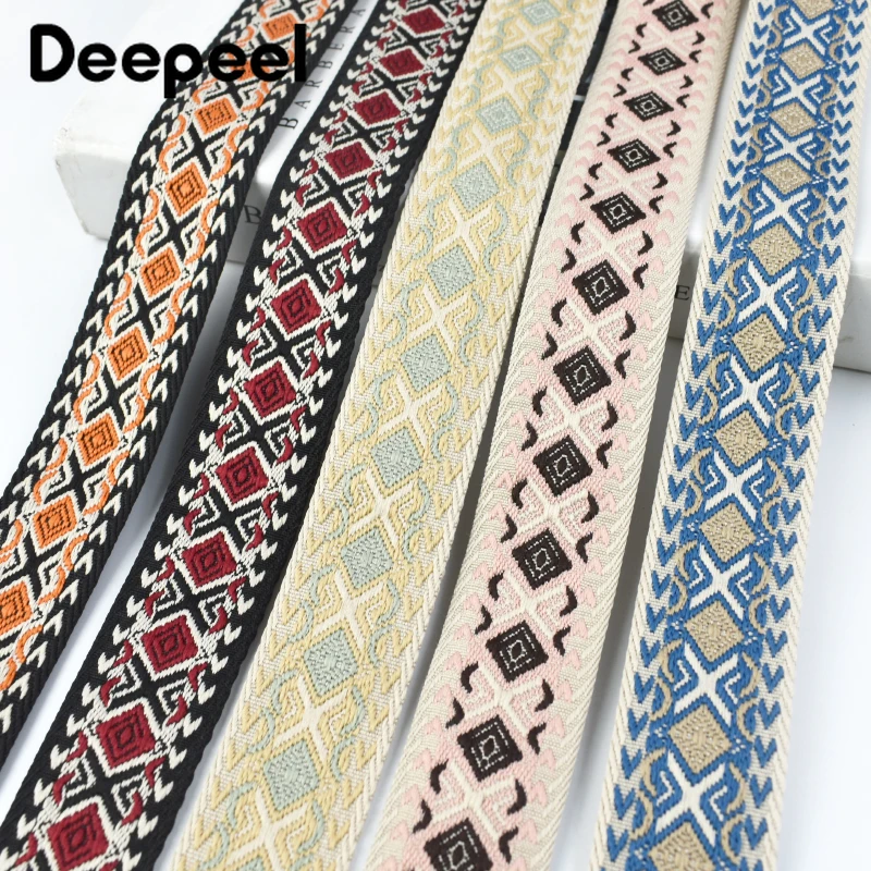 1/2/3M 38mm Jacquard Webbing Tape Luggage Strap Belt Braid Bag Ethnic Decorative Ribbons Band Fabric DIY Accessories for Sewing