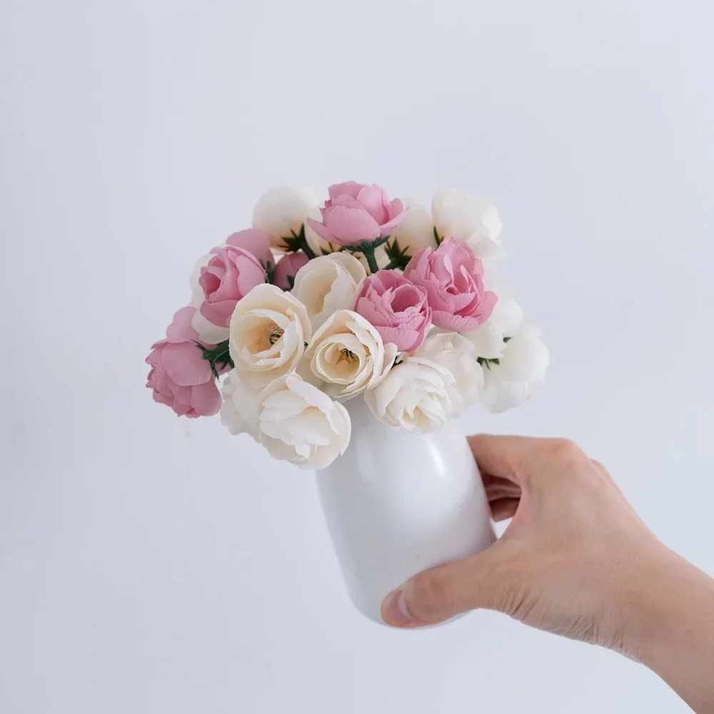 19.5CM Three-headed Small Lu Lian Hand Bouquet Flower Branch Artificial Flower Home Decoration Wedding Rose Wall Flower