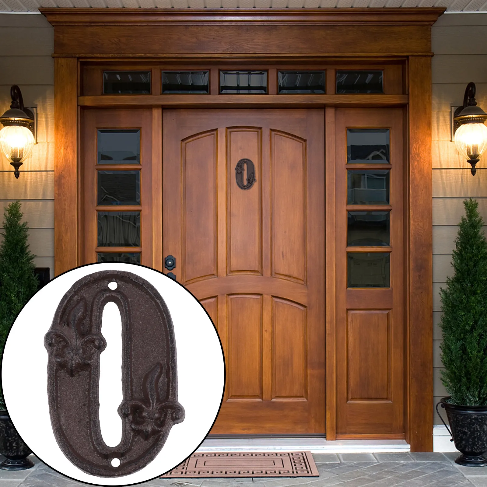 Cast Iron Decorative Door Numbers Retro Hammered Style Easy Install Indoor Use Address Number Room Number Mailbox Signs