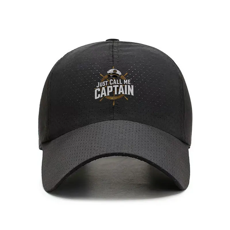 Just Call Me Captain Quick Dry Baseball Cap Adjustable Sports Hat for Travel Outdoor Activities and Daily Wear