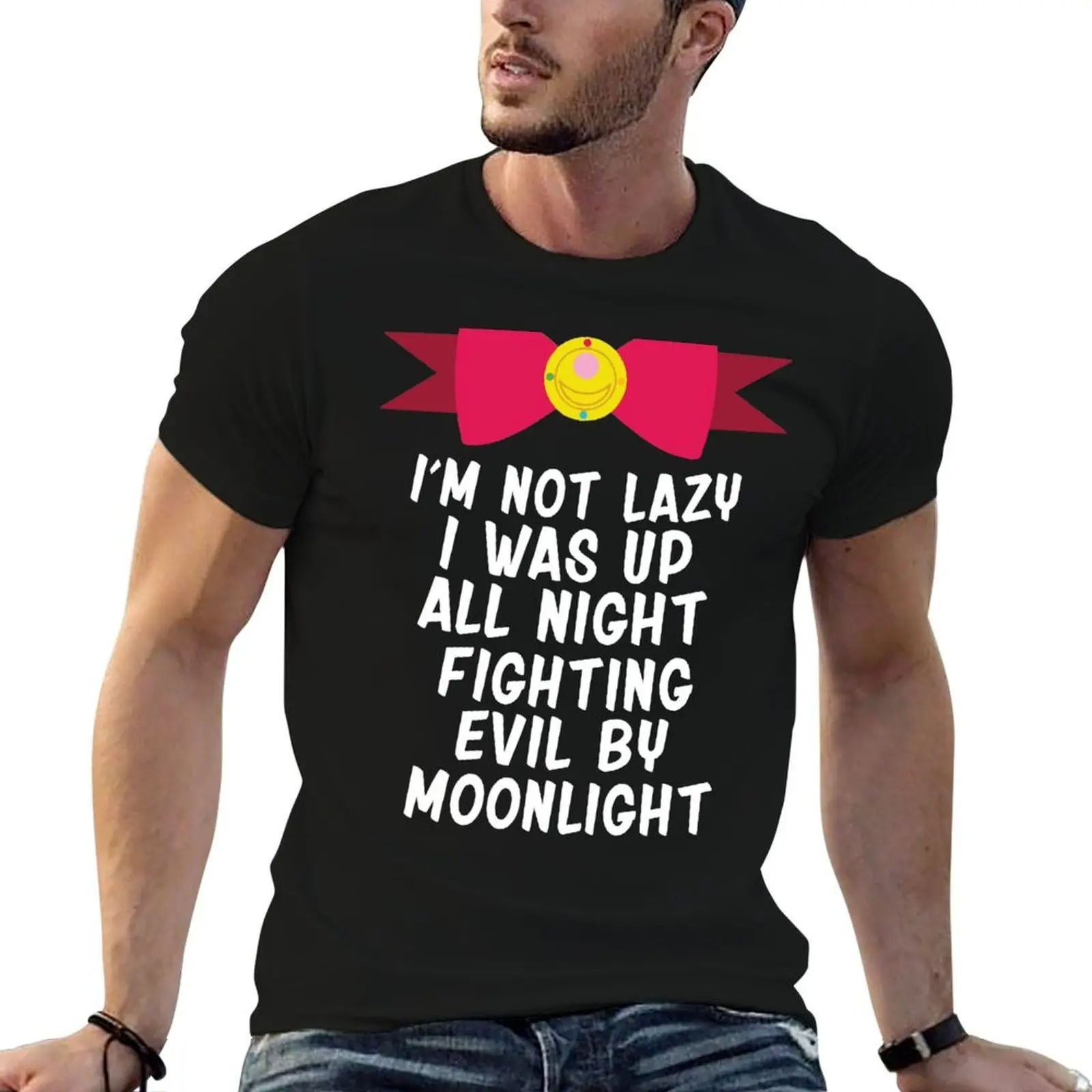 t man man t for Evil shirts Moonlight for anime cotton oversize plain package black By T-Shirt Fighting t-shirt shirt
