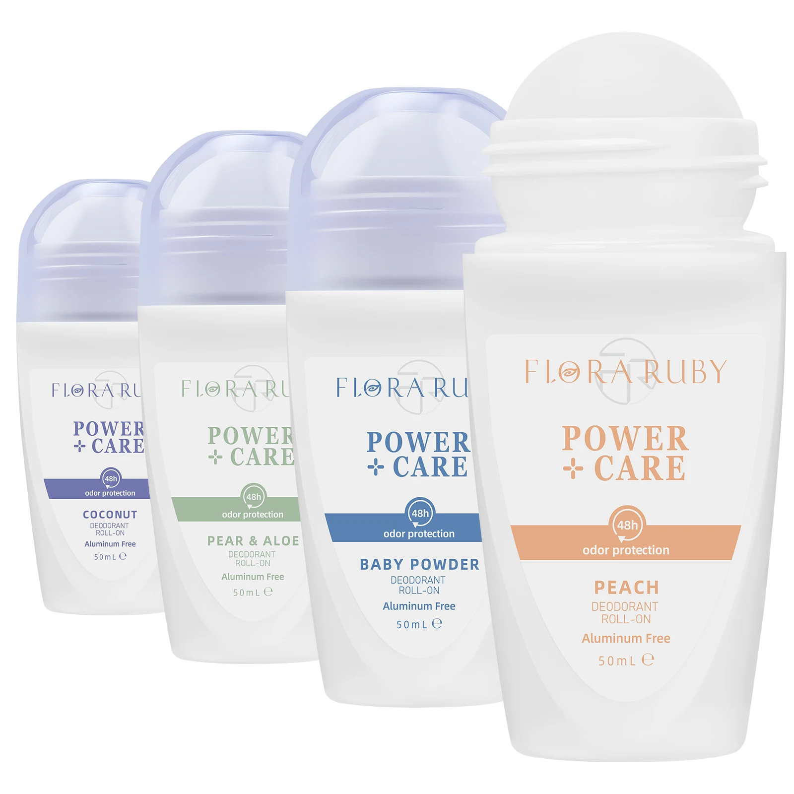 FLORA RUBY Deodorant Roll On  Free of aluminium, provides 48-hour odor protection, uses natural extracts, suitable for underarms