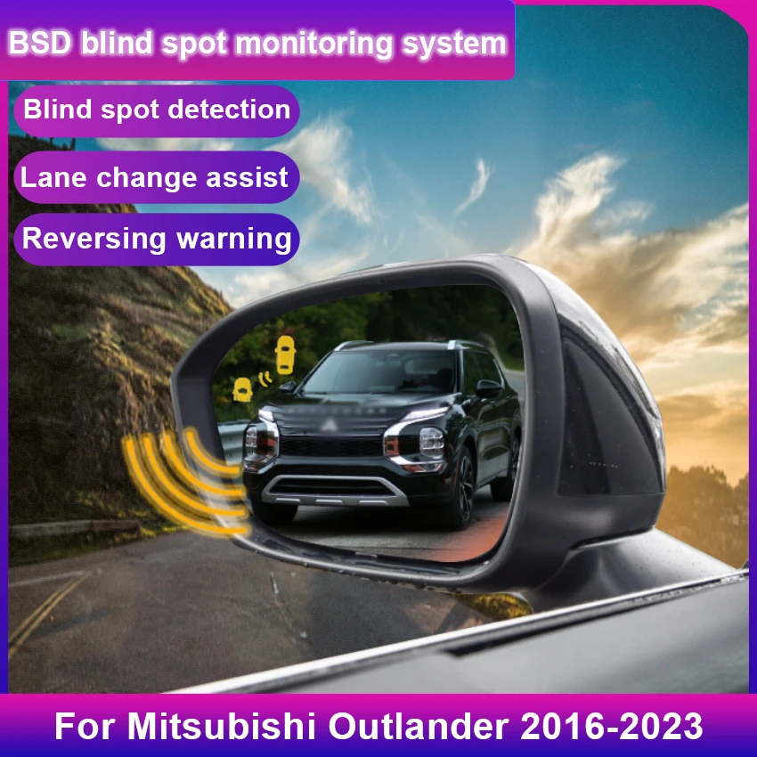 Car Blind Spot Monitoring System BSD BSA BSM Radar Parking Sensor Assist Lane Changing For Mitsubishi Outlander 2016-2023