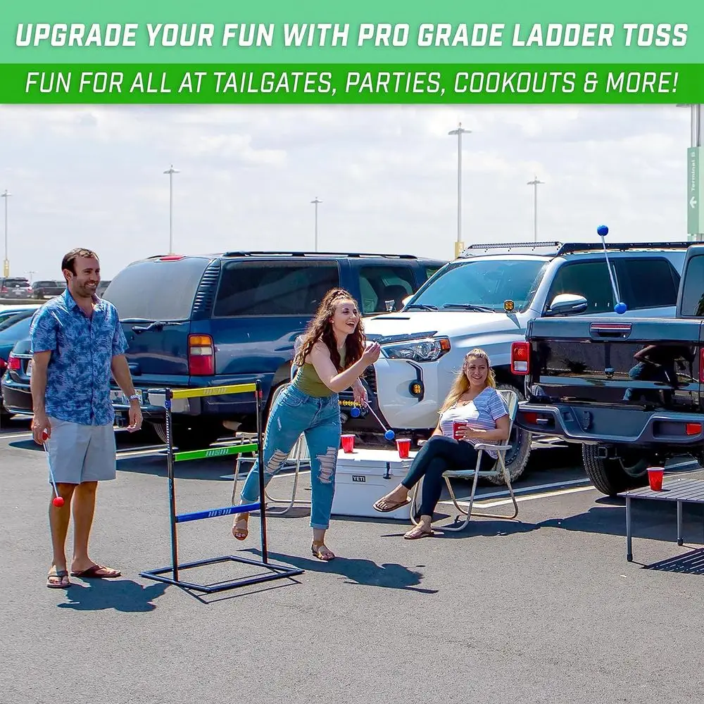 Ensemble de jeu Ladder Toss – Cadeau de vacances parfait pour les enfants et la famille. Comprend 6 balles de Bolo en caoutchouc souple et étui de transport de voyage - Ch