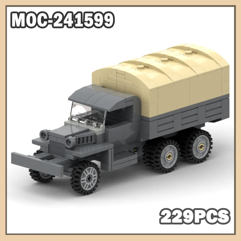 

MOC-241599 MOC военный грузовик, строительный блок, модель кирпича, сборка «сделай сам», для детей и взрослых, военный большой набор грузовиков, креативные подарки, 229 шт.