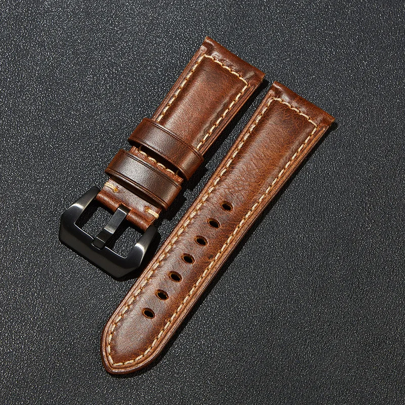 Watchband High quality Italian vintage oil wax leather strap for men Peina Panghai 20 24 26 22mm watch strap UTHAI Z121