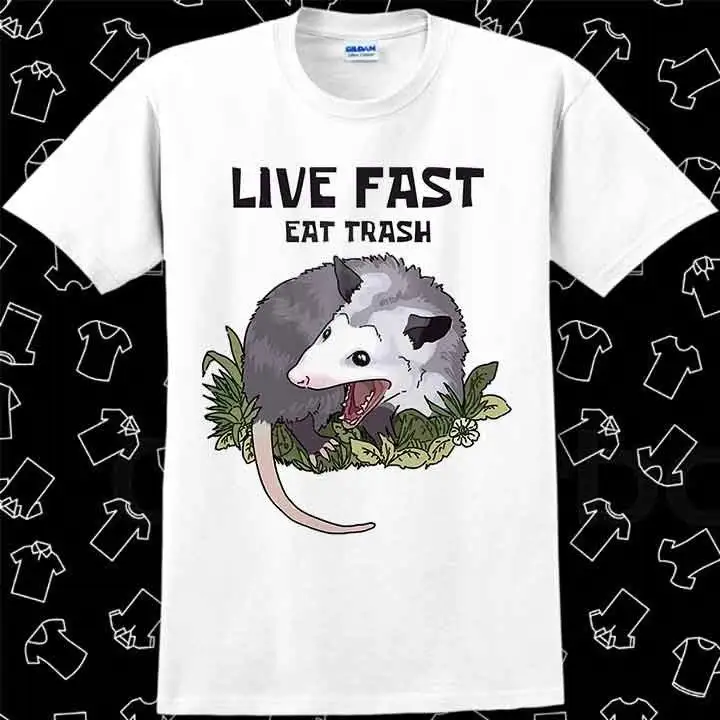 Live Fast Eat Trash Possum T Shirt Meme Gamer Best Seller Top R933